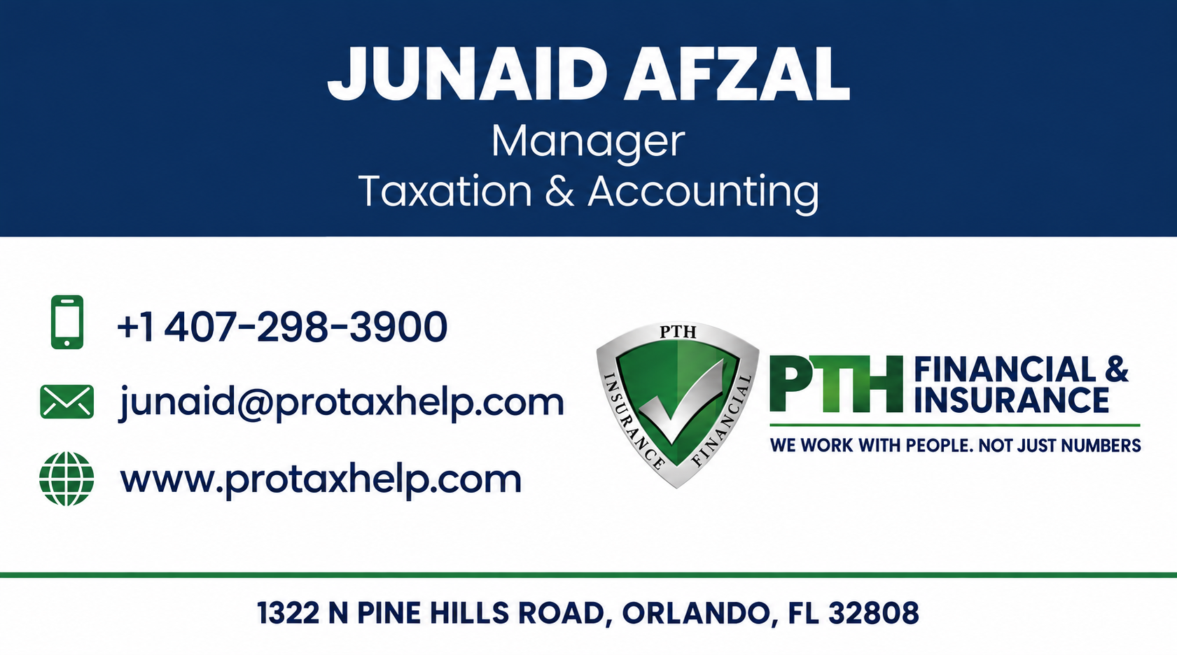 Junaid Afzal — Manager, Taxation & Accounting, Professional Tax Help